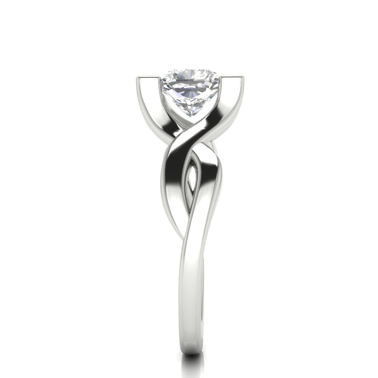 Twisted Shank Cushion Cut Lab Diamond Engagement Ring