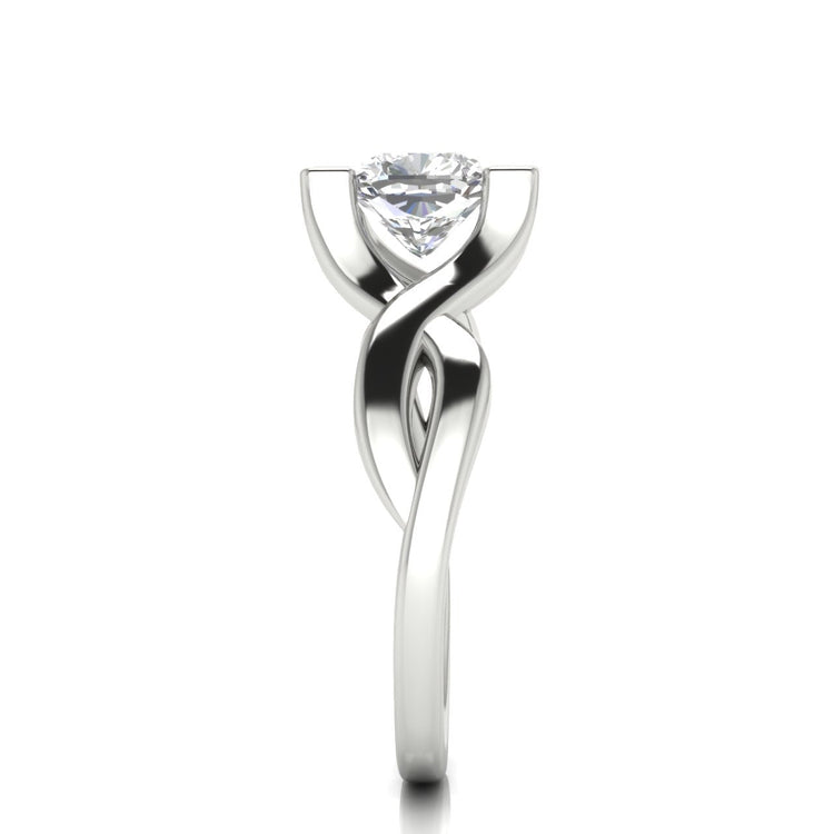 Twisted Shank Cushion Cut Moissanite Engagement Ring