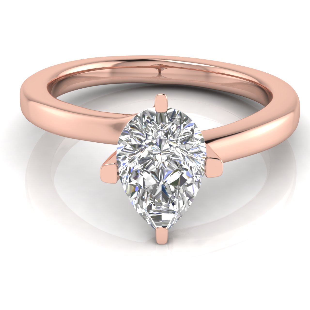 Bypass Pear Shaped Moissanite Engagement Ring