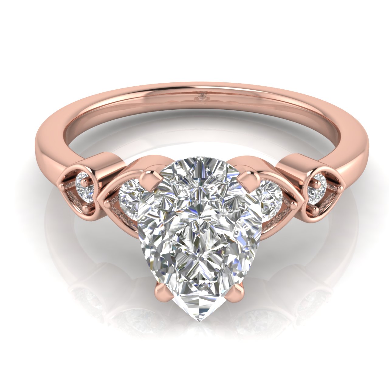 Romance Pear Shaped Moissanite Engagement Ring