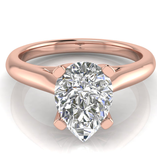 Bypass Basket Pear Shaped Lab Diamond Engagement Ring