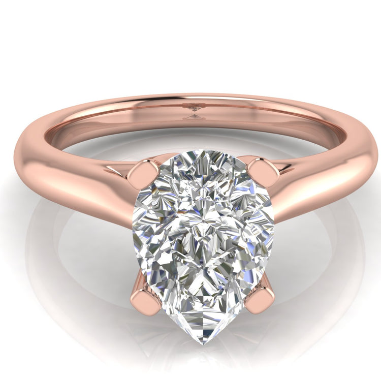 Bypass Basket Pear Shaped Moissanite Engagement Ring