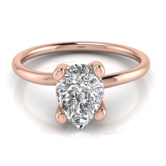 Classic Crossover Pear Shaped Moissanite Engagement Ring