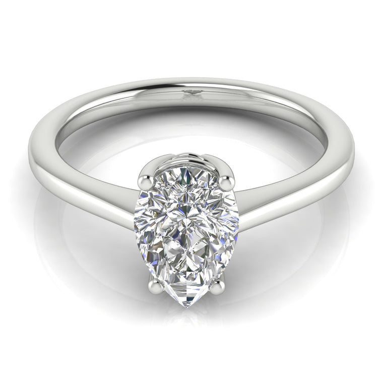 Basket Set Floating Pear Shaped Engagement Ring | Moissanite | Lab Grown Diamond