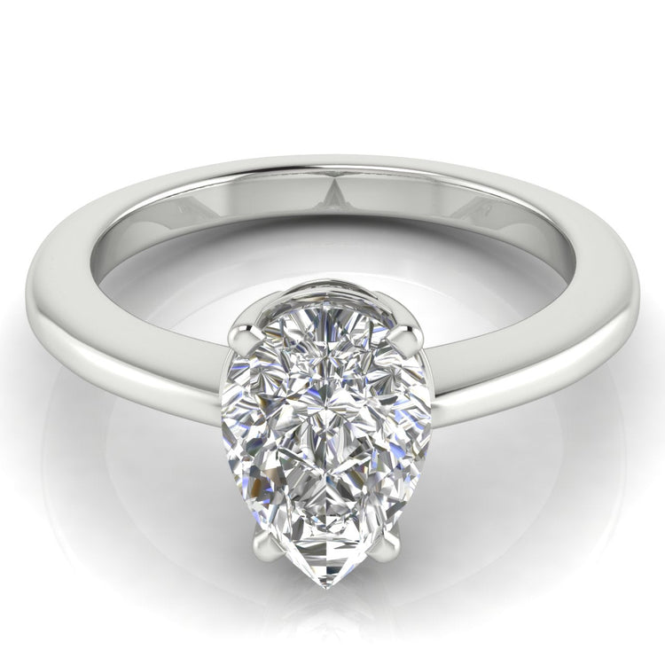 4 Prong Basket Pear Shaped Lab Daimond Engagement Ring 