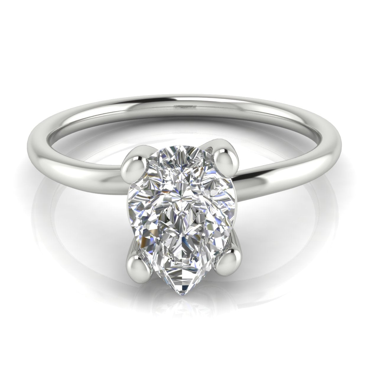 Classic Crossover Pear Shaped Moissanite Engagement Ring