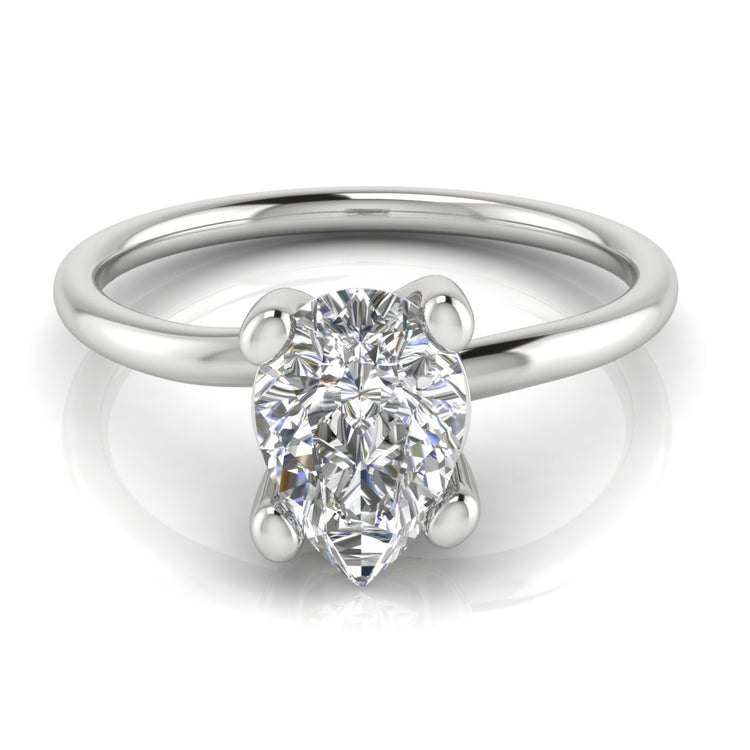 Classic Crossover Pear Shaped  Engagement Ring | Moissanite | Lab Grown Diamond