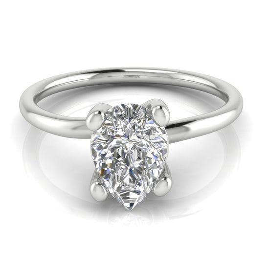 Classic Crossover Pear Shaped Lab Diamond Engagement Ring