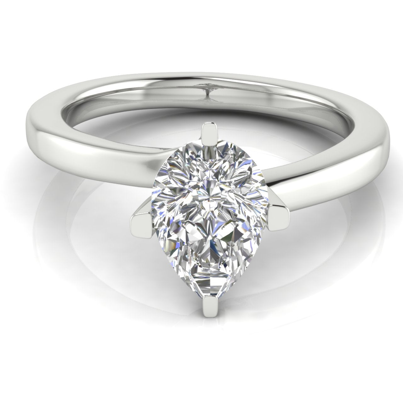 Bypass Pear Shaped Lab Diamond Engagement Ring