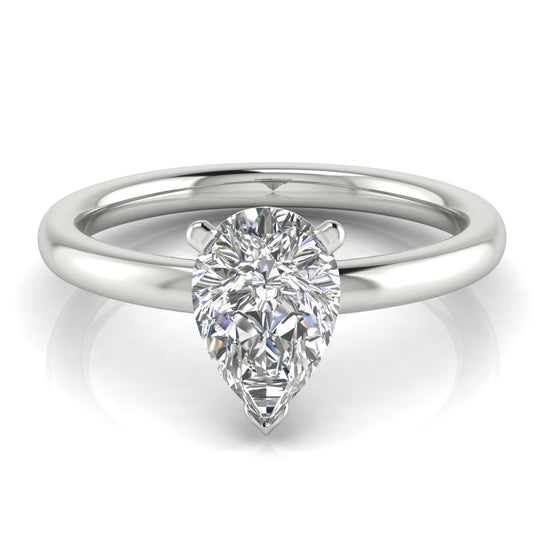 Classic Pear Shaped Moissanite Engagement Ring