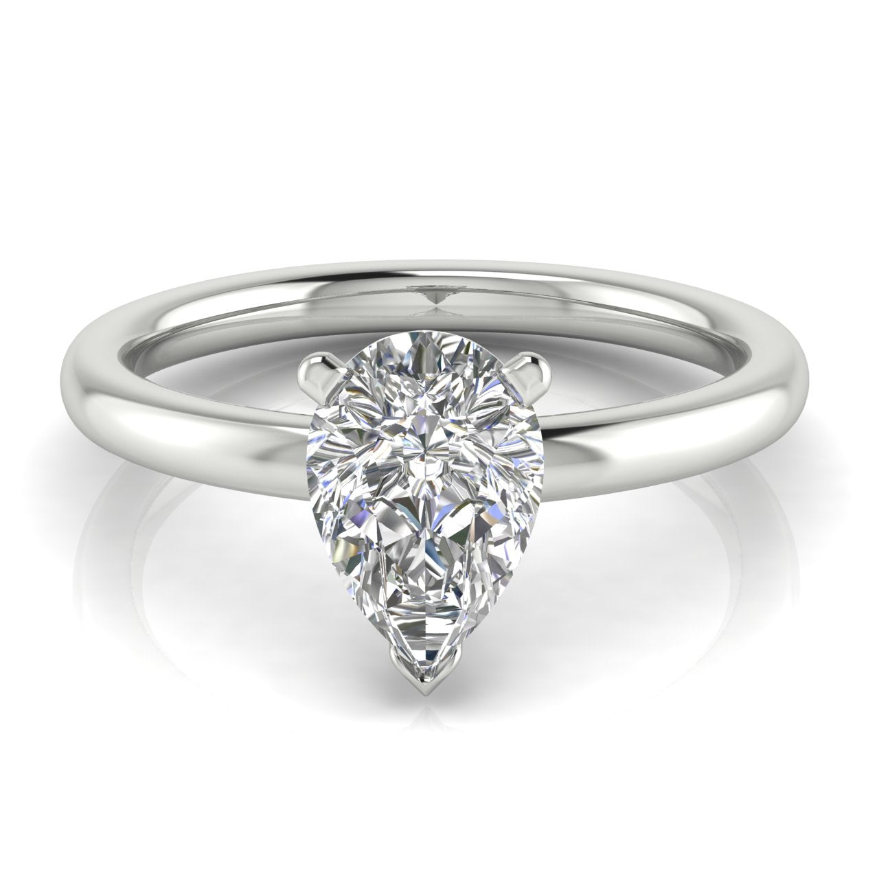 Classic Pear Shaped Lab Diamond Engagement Ring