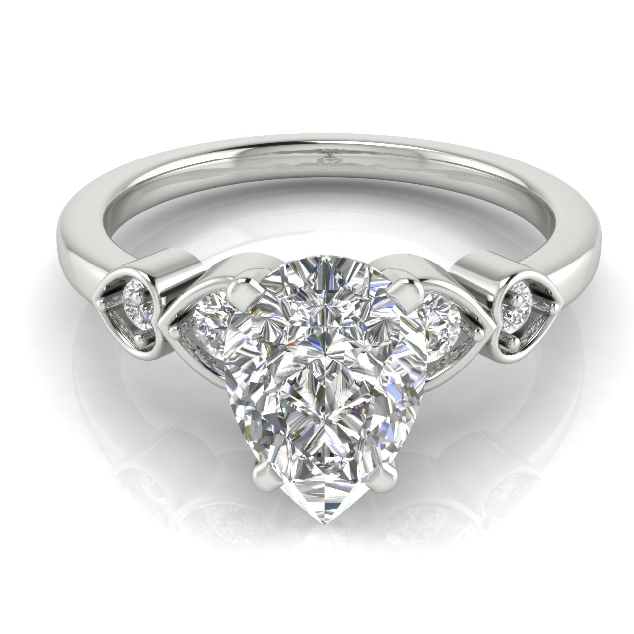 Romance Pear Shaped Moissanite Engagement Ring