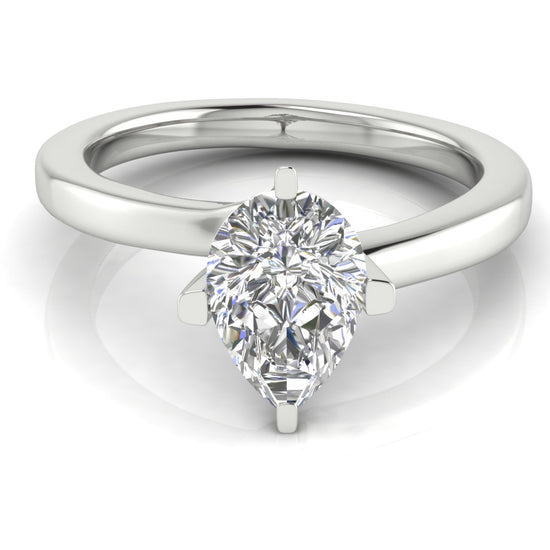 Bypass Pear Shaped Moissanite Engagement Ring