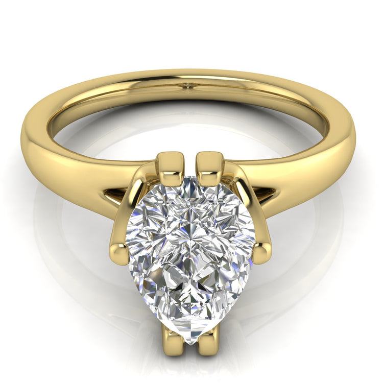 Suspended Pear Shaped Lab Diamond Engagement Ring