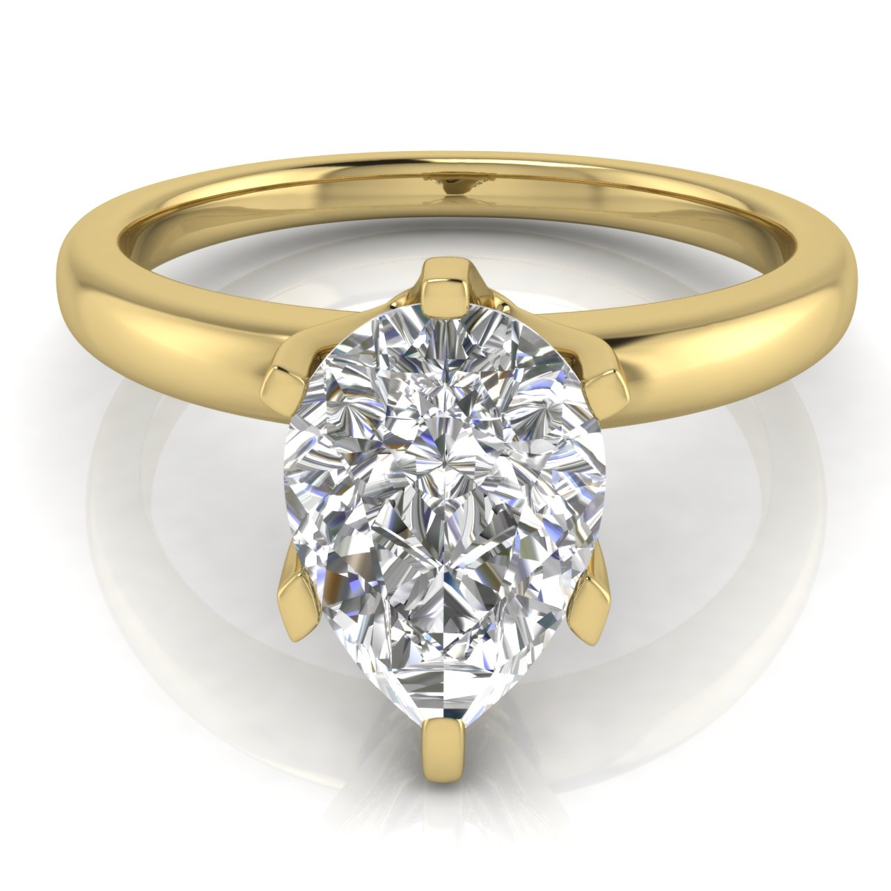 Elegant 6 Prong Pear Shaped Moissanite Engagement Ring