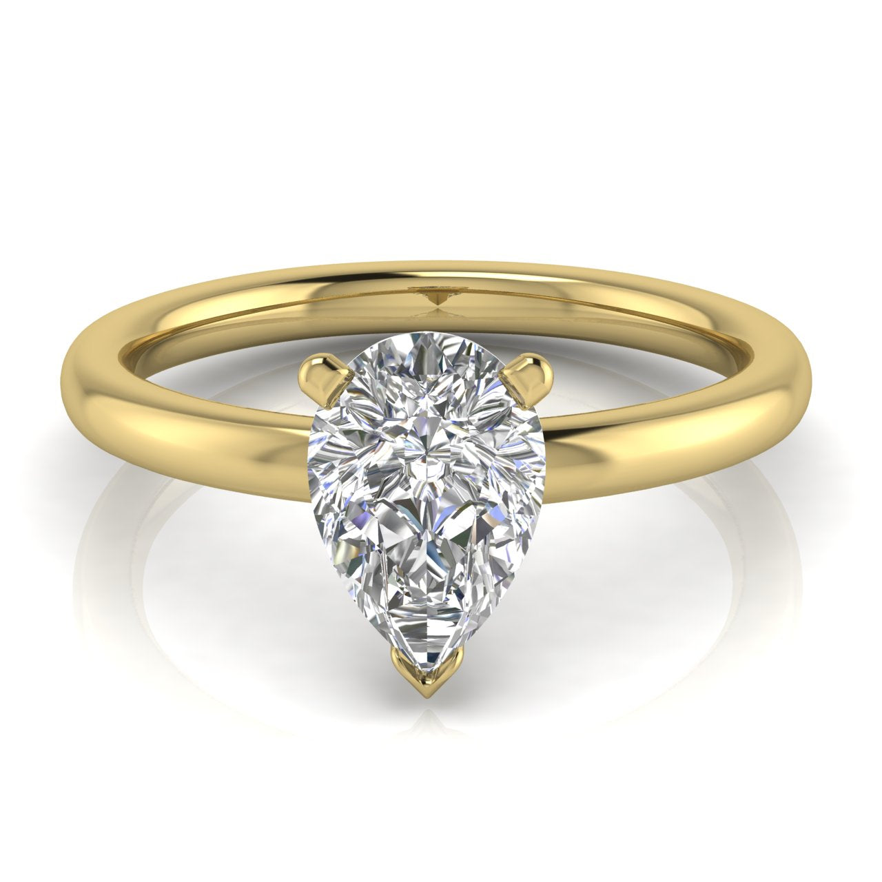 Classic Pear Shaped Lab Diamond Engagement Ring