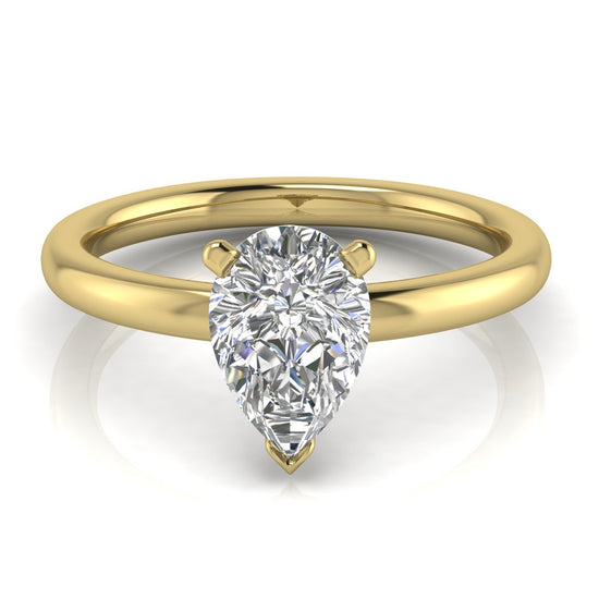 Classic Pear Shaped Lab Diamond Engagement Ring