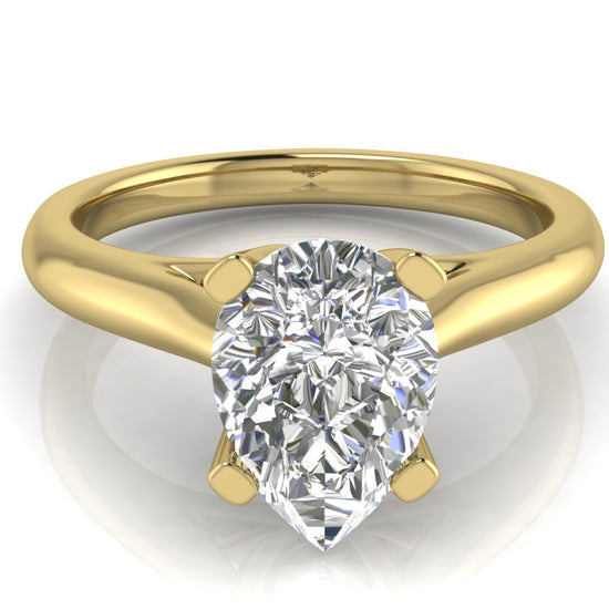 Bypass Basket Pear Shaped Moissanite Engagement Ring