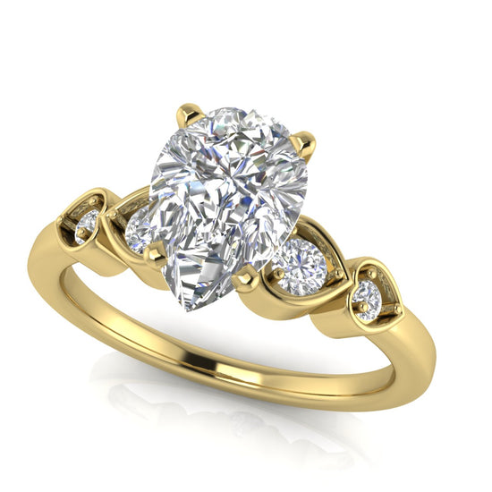 Romance Pear Shaped Moissanite Engagement Ring