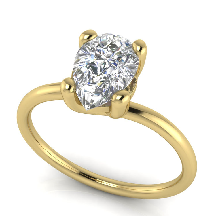 Classic Crossover Pear Shaped Lab Diamond Engagement Ring