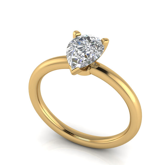 Classic Pear Shaped Lab Diamond Engagement Ring