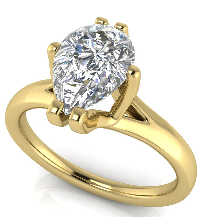 Suspended Pear Shaped Lab Diamond Engagement Ring