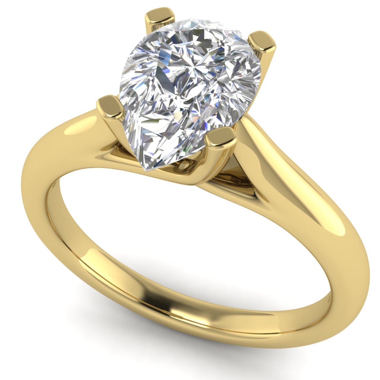 Bypass Basket Pear Shaped Lab Diamond Engagement Ring