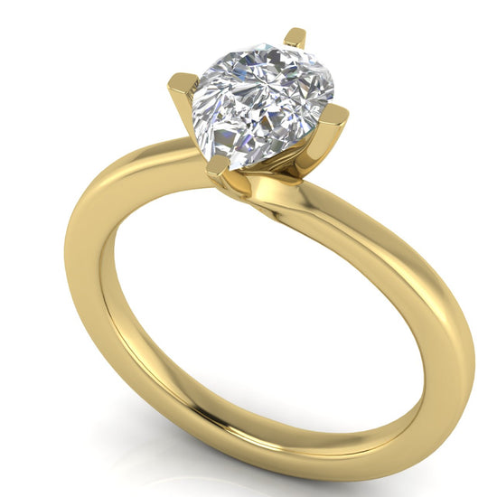 Bypass Pear Shaped Lab Diamond Engagement Ring