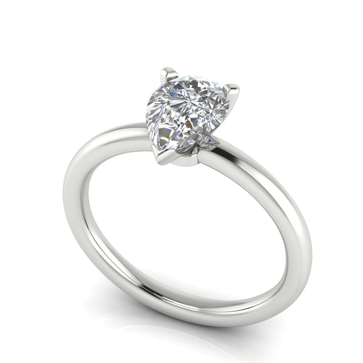 Classic Pear Shaped Lab Diamond Engagement Ring