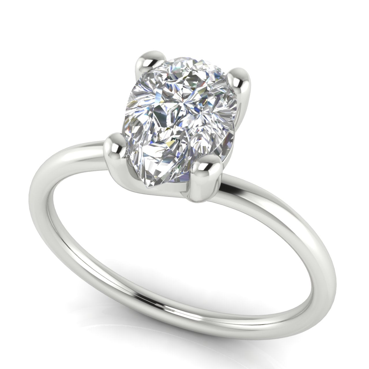 Classic Crossover Pear Shaped Moissanite Engagement Ring