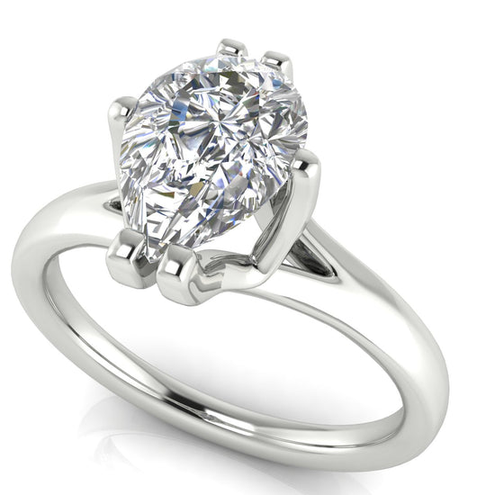 Suspended Pear Shaped Lab Diamond Engagement Ring