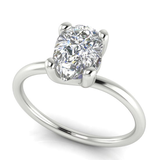 Classic Crossover Pear Shaped Lab Diamond Engagement Ring