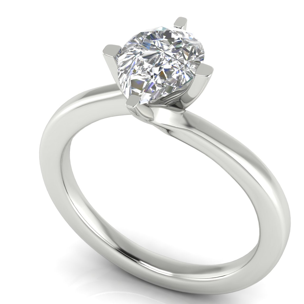 Bypass Pear Shaped Lab Diamond Engagement Ring