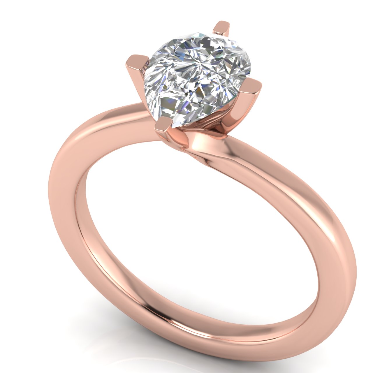 Bypass Pear Shaped Lab Diamond Engagement Ring