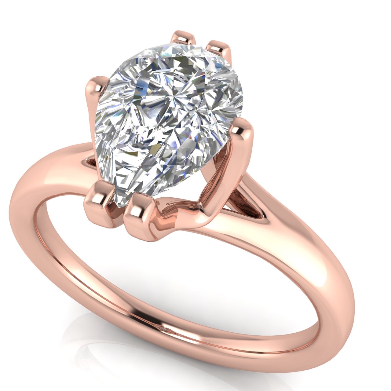 Suspended Pear Shaped Lab Diamond Engagement Ring