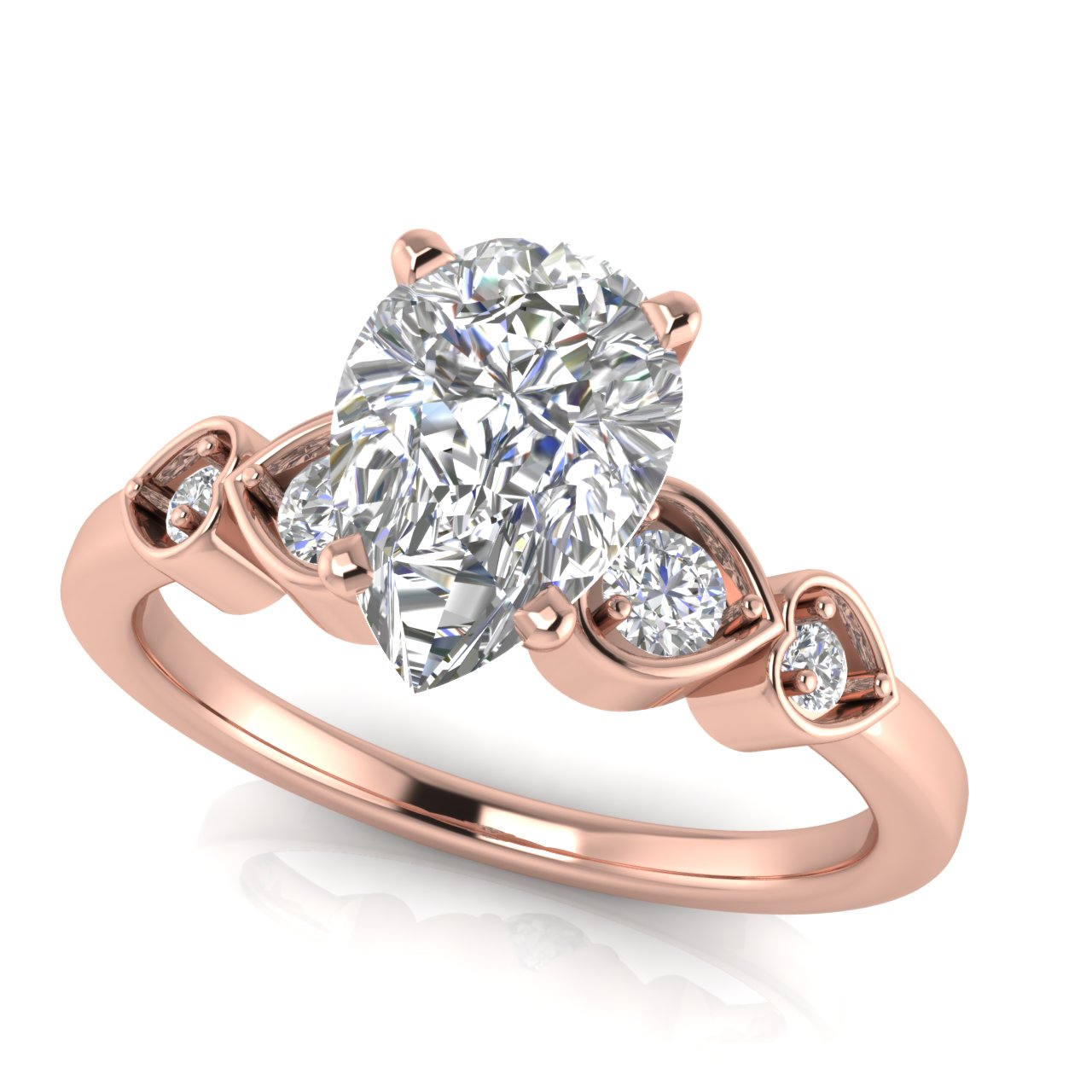 Romance Pear Shaped Moissanite Engagement Ring