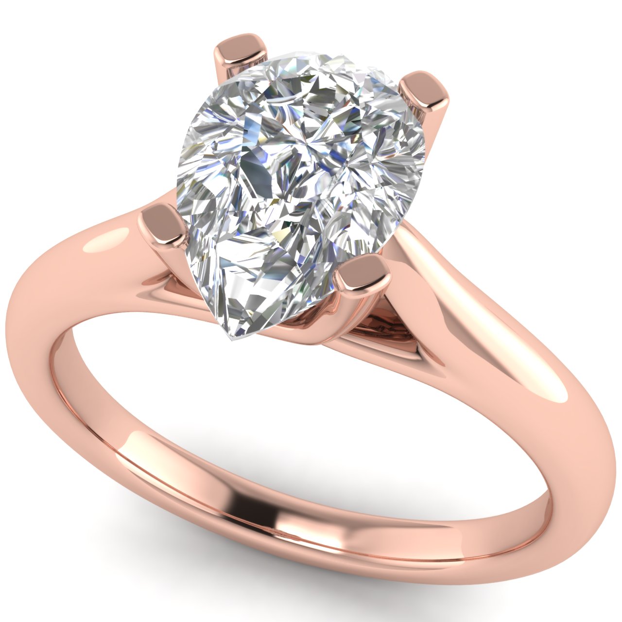 Bypass Basket Pear Shaped Moissanite Engagement Ring