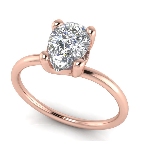 Classic Crossover Pear Shaped Lab Diamond Engagement Ring