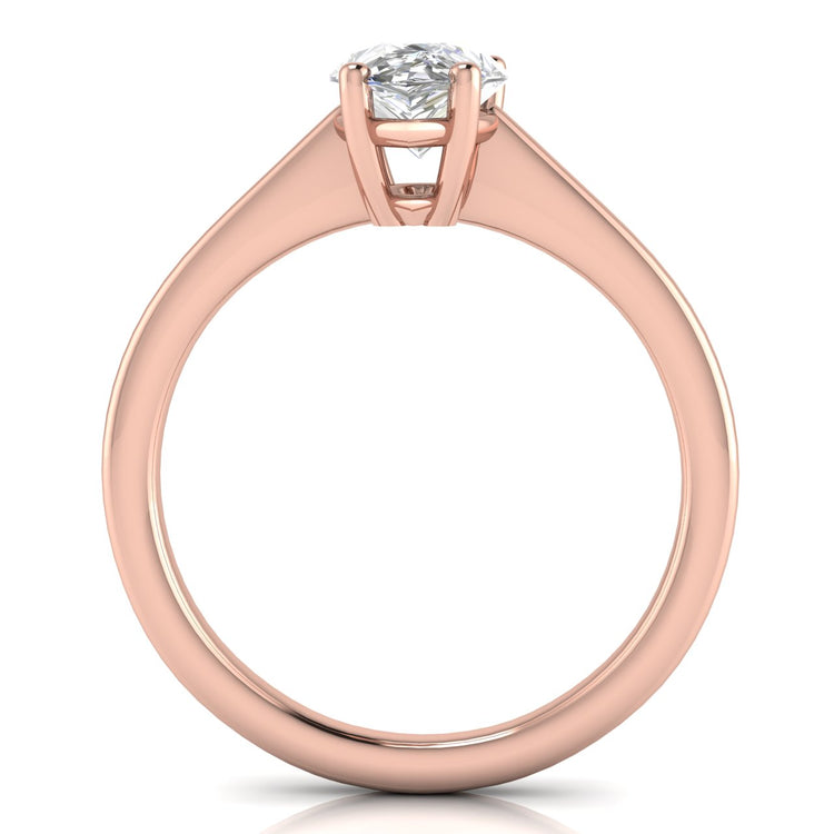 Basket Set Floating Pear Shaped Moissanite Engagement Ring