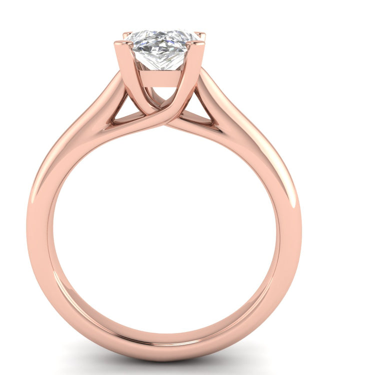 Bypass Basket Pear Shaped Lab Diamond Engagement Ring