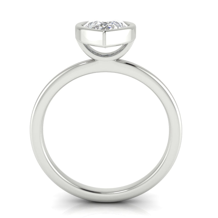 Bezel Pear Shaped Lab Diamond Engagement Ring