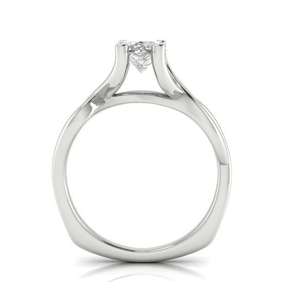 Twisted Shank Pear Shaped Lab Diamond Engagement Ring