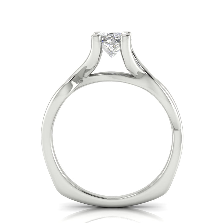 Twisted Shank Pear Shaped Lab Diamond Engagement Ring