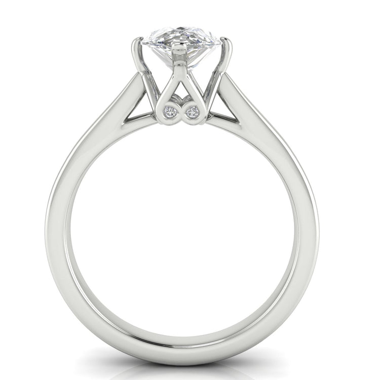 Hidden Accent Pear Shaped Moissanite Engagement Ring