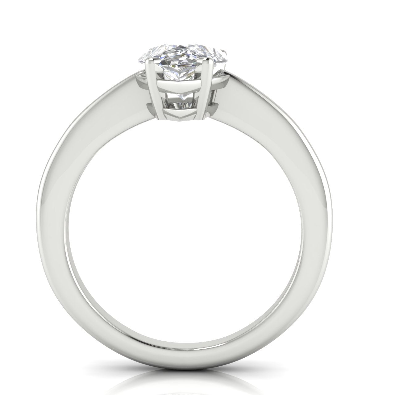 4 Prong Basket Pear Shaped Lab Diamond Engagement Ring