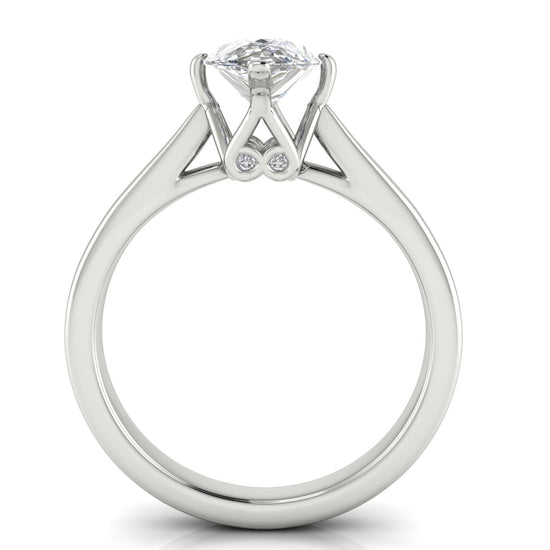 Hidden Accent Pear Shaped Lab Diamond Engagement Ring