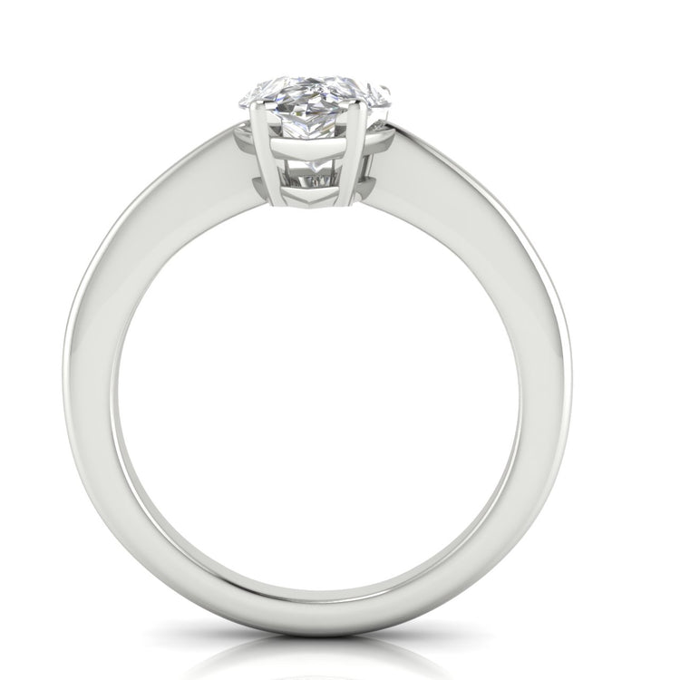 4 Prong Basket Pear Shaped Moissanite Engagement Ring