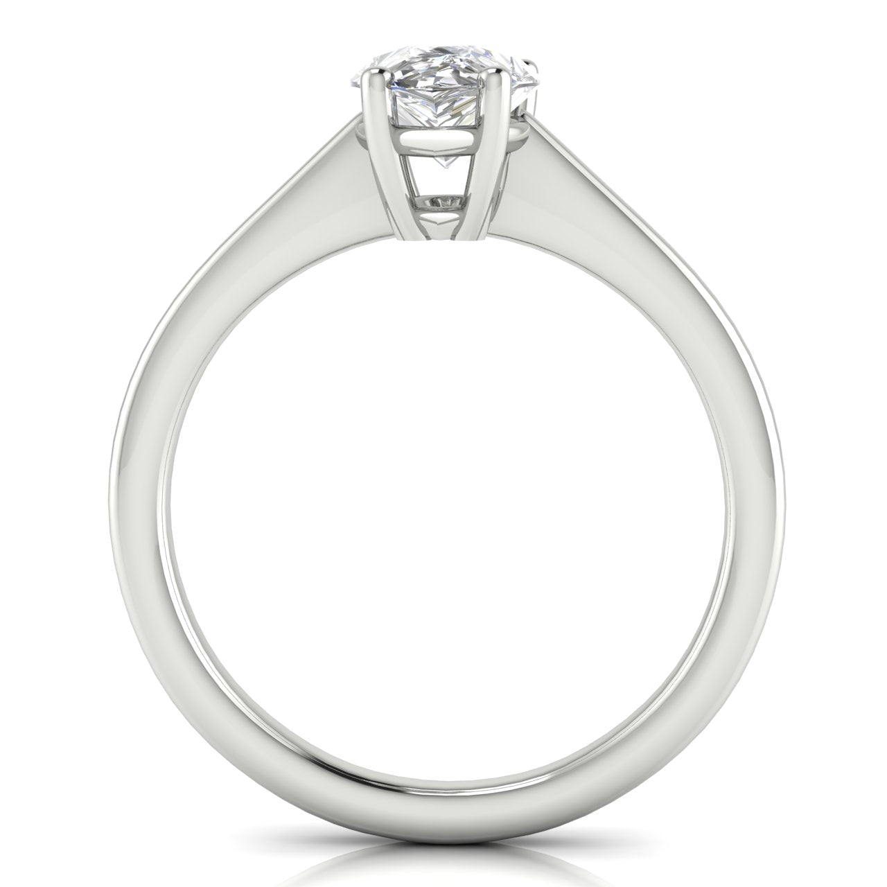 Basket Set Floating Pear Shaped Lab Diamond Engagement Ring