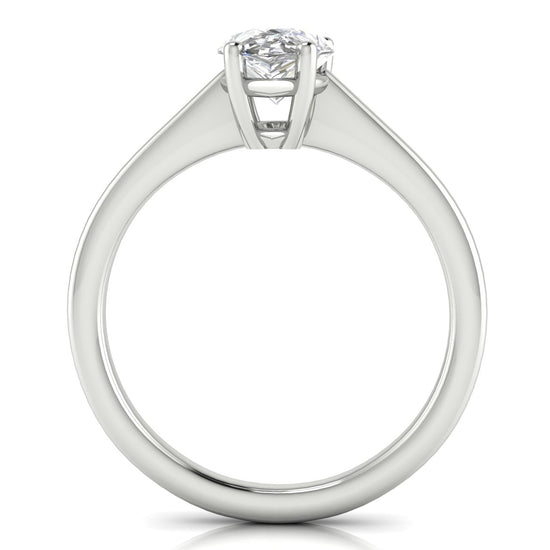 Basket Set Floating Pear Shaped Lab Diamond Engagement Ring