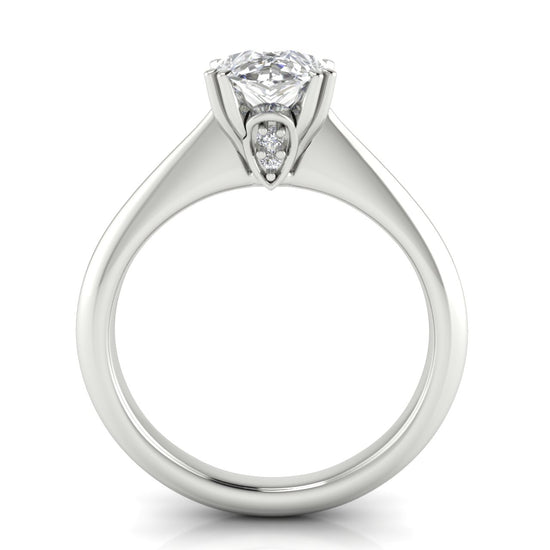 Double Prong Tulip Pear Shaped Lab Diamond Engagement Ring